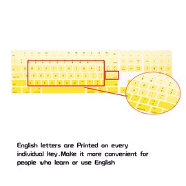 HRH Ombre Yellow Silicone Keyboard Cover Keypad Skin for Magic Keyboard with Numeric Keypad A1843 MQ052LL/A Released in 2017 (US Layout)
