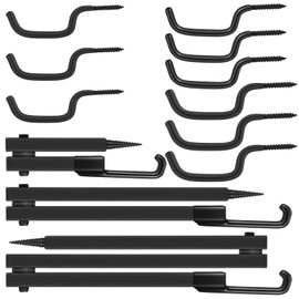 Cinnvoice 12 Pcs Tree Stand Bow Hanger Set Include 3 Pcs Folding Bow Hanger and 9 Pcs Bow Accessory Hook Holders, Tree Stand Bow Fall Hunting Accessories for Outdoors Hunting Sports Supplies, Black
