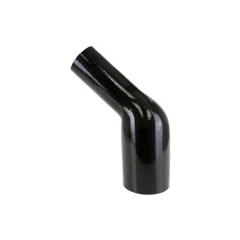 HPS HTSER45-200-300-BLK Silicone High Temperature 4-ply Reinforced 45 degree Elbow Reducer Coupler Hose, 55 PSI Maximum Pressure, 4" Leg Length on each side, 2" > 3" ID, Black