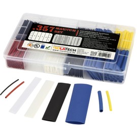 ISOLATECH Magnum Heat Shrink Tubing Blank Set Box Assorted 2:1 without Glue 357-Piece Set