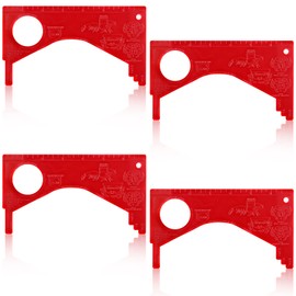 Kathfly 4 Pcs Crab Gauge for Dungeness Multi Shrimps Lobster Shellfish, Red