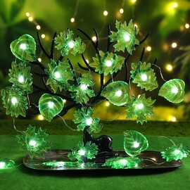 Enchanted Forest Fairy Lights - Leaf Vine Garland Indoor String Lights with USB & Battery Powered Illumination 10ft 30LED Artificial Ivy Vines for Boho Decor - Ideal for Bedroom Greenhouse Yard Office