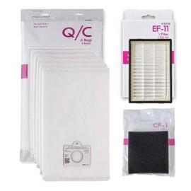 Replacement Bag & Filter Kit for Kenmore 600 Series Canister Vacuum Cleaner. 6 Q/C Bags + 1 EF-11 + 1 CF 1. Fits 81614 81615 BC4027 BC4030 w Pet PowerMate. #'s C/Q 53292 5055 50558 50104 52730 81002