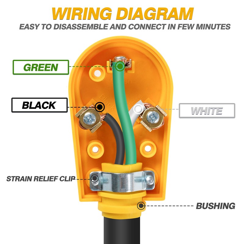 MICTUNING 125V 30Amp Heavy Duty Male Plug RV Replacement with