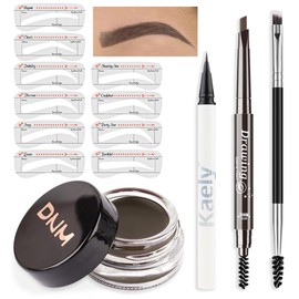 evpct 2Pcs Eyebrow Gel Pomade Soft brown Shaping Kit with Dual-ended Brush Eyebrow Cream Styling Gel Kit Long Lasting Waterproof Eyebrow Paint Powder Pencil Tinting Kit pintura de cejas, SOFT BROWN