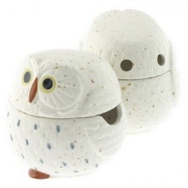Made in Japan Japanese Cone Incense Burner Holder Ceramic Snow Fukuro Lucky Owl Made in Japan