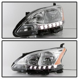 ACANII - For 2013 2014 2015 Nissan Sentra LED DRL Strip Headlights Headlamps Replacement Pair Driver + Passenger Side