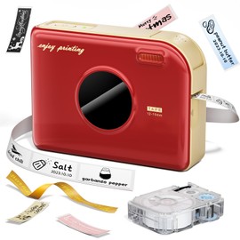 Phomemo A30 Label Maker, Bluetooth Label Printer Mini Label Maker Machine with Tape, Portable Sticker Printer for Home Office Small Business School Students, Works with Tablet, Phones & PC-Vintage red