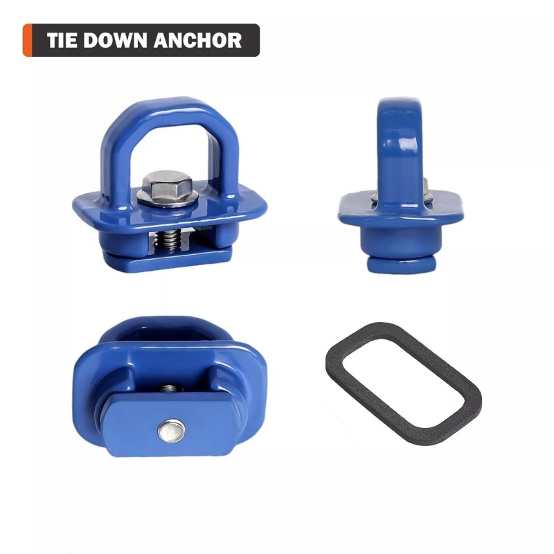 Evotech 4pcs Blue Aluminum Truck Bed Side Tie Down Wall