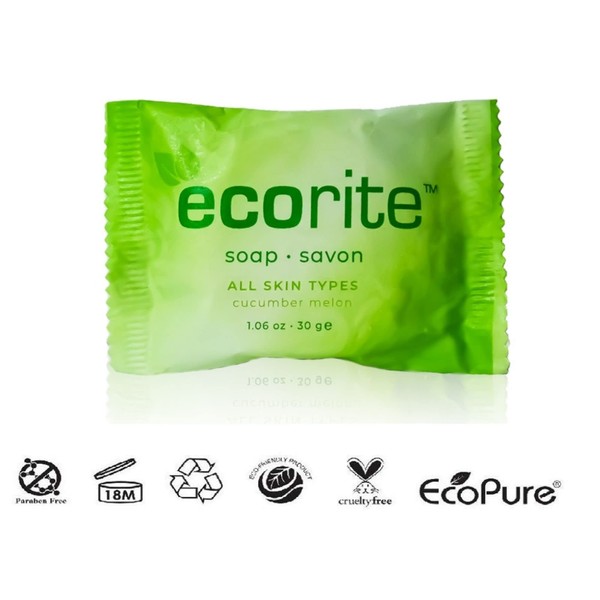 Ecorite Face & Body Soap with Cucumber-Melon Fragrance, Travel Size