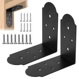 Rasugarlary 3" L Right Angle Bracket, 2 Pcs Heavy Duty Corner Brackets Carbon Steel Tie Plate Connector Braces for Timber, Furniture, Wood Support