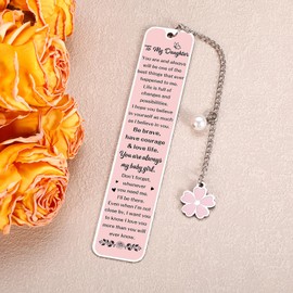 Gifts for Adult Daughters, Daughter Bookmark Gifts from Mom, Birthday Gift for Daughter Adult, Stocking Stuffers for Teen Girls Women, to My Daughterr from Mom Dad, Daughters Birthday Gift