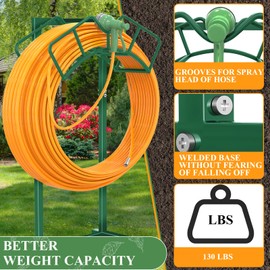 Qatsrin Super Stable Garden Hose Holder, Detachable Water Hose Holders Hose Storage Hold 120-Feet Hose, Water Hose Holder for Outside, Yard, Lawn, Farm (Green) | Qatsrin