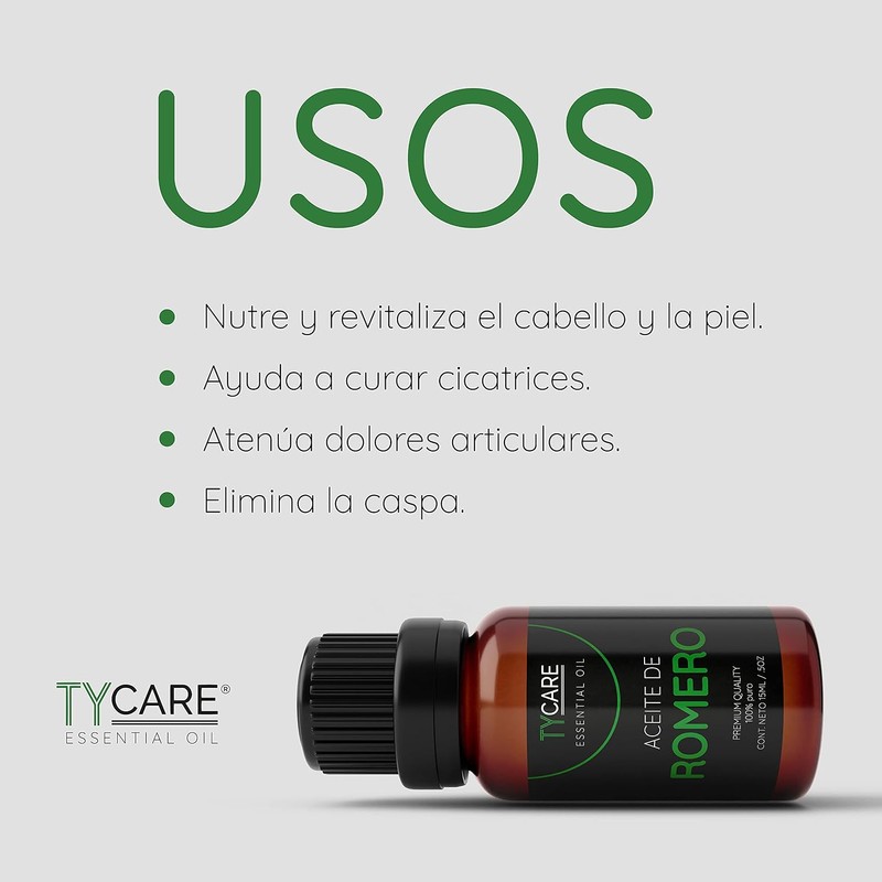 Aceite Esencial de Romero (Romero Officinalis) - 100% PURO PREMIUM