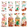 100PCS Christmas Cellophane Bags - Clear Plastic Candy Cookie Treat