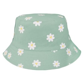 Eigso Fashion unisex seau chapeau for women hommes imperméable chapeaux de pluie for women homme randonnée pêcheur casquette emballable, Green Daisy
