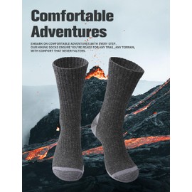 TENYSAF Wool Hiking Socks for Men - Mid weight Mens Crew Merino Wool Athletic Socks for Running Cycling Camping 7-13