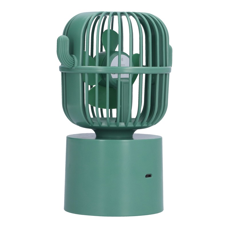 Mini Fan Cactus Shape Shaking Head Low Noise USB Charging
