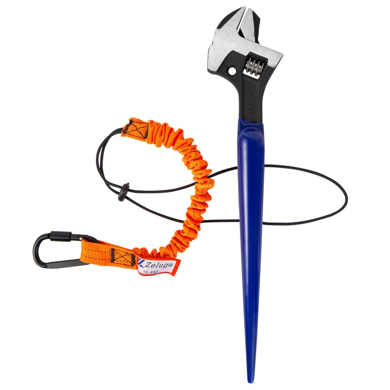 Zeluga 15-482 Tool Lanyard Shock Absorbing with Self-Locking Carabiner, Orange