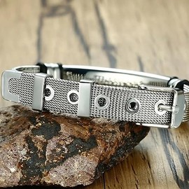 Medical Alert Bracelets for Men, Strong Durable Stainless Bracelet Medical Id Bracelets with Free Laser Engraving,Adjustable Wristband Dual-Side Engraving