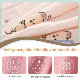 Yodilala Women's Home Hospital Gown, bedridden Patient Gown, Easy-to-wear Clothes for The Elderly with fractures, Full-Open Nursing Clothes(Bear,M)