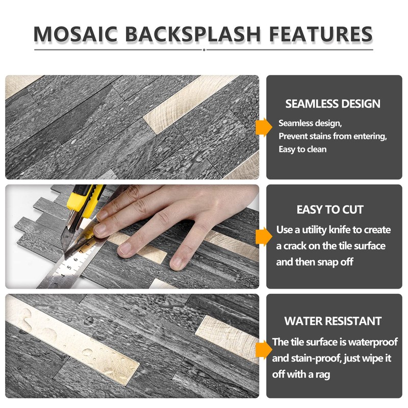STICKGOO 20 Sheets Peel and Stick Backsplash Tile, Stick on