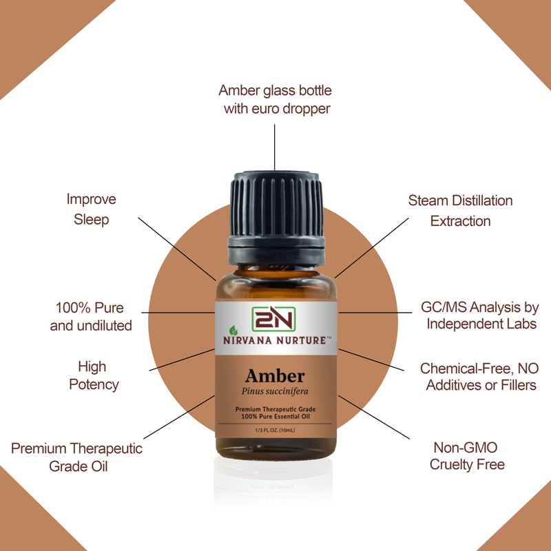 Nirvana Nurture Amber Essential Oil 100% Pure Premium Therapeutic Grade,