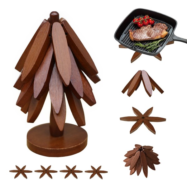 EGO LIFE Wooden Trivet Tree Set for Hot Dishes, 100%