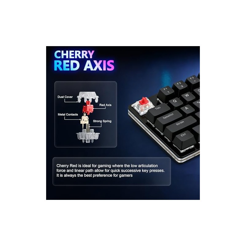 aikeec Mini teclado mecánico negro de 4 teclas para juegos,