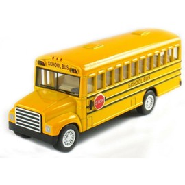 Kinsfun (5107) New 5" Kinsfun School Bus DieCast  Toy Pull Back Action / openable door