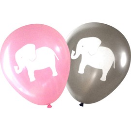 Elephant balloons (16 pcs) by Nerdy Words (Grey & Pink)