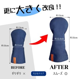 Headcover Set Driver Headcover Wood Cover Utility Golf Headcover UT Cover Waterproof for Driver 440cc 460cc Solid Nylon (Navy Blue FW 1 piece)