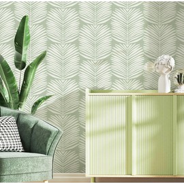 Leaf Contact Paper Modern Peel and Stick Wallpaper Blue and White Wallpaper for Cabinets and Drawers Self Adhesive Removable Wallpaper for Bedroom Coastal Wallpaper 16.1''x78.7''