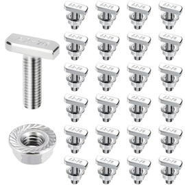 48 Piece Hammer Head Screws M8 x 20 mm Set, Stainless Steel A2-70 M8 Screws with Flange Nuts M8, for PV Solar Mounting Rails, Greenhouse and Photovoltaic ​