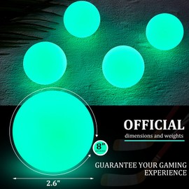 Deekin 8" Street Hockey Balls Glow in The Dark Ball Sports Balls for Indoor Outdoor Road Roller Hockey Games(24 Pcs)