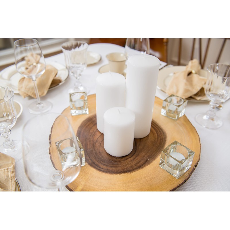 Lipper International Acacia Wood Large Slab Lazy Susan with Bark