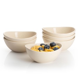 Sweese 4 Inch Porcelain Small 4 oz Bowls for Sauce | Charcuterie | Dipping | Snack | Condiment | Side Dishes Set of 6 - Microwave, Dishwasher and Oven Safe - Beige