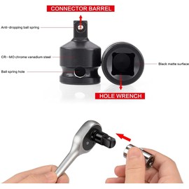Profiwoab Impact Socket Adapter Set, 6 Pcs Professional Impact Socket Adapter, 1/2 to 3/8 Socket Adapter for Socket Wrench, Breaker Bars Ratchets Well Packed in a Plastic Case 1/4 "3/8" 1/2 "3/4"