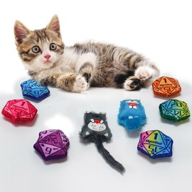 MGCUTIMAL Catnip Cat Toys with Crinkle Sound Soft Plush Catmint Cat Kicker Toys for Indoor Kitten (8Color G-Partners)