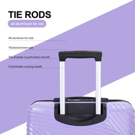 Tripcomp Luggage Sets 3 Piece, Hardside PC ABS Suitcase Set with Spinner Wheels, Lightweight Travel Carry-on and Checked Luggage, lavender Purple, 3-Piece Set(20/24/28)
