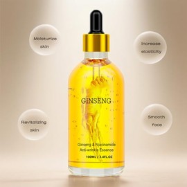 Ginseng Facial Serum, Ginseng Essence for Face Hydrating Deep Moisturizer to Smooth Skin for Women （3.4Floz/Pcs） (1Pcs)