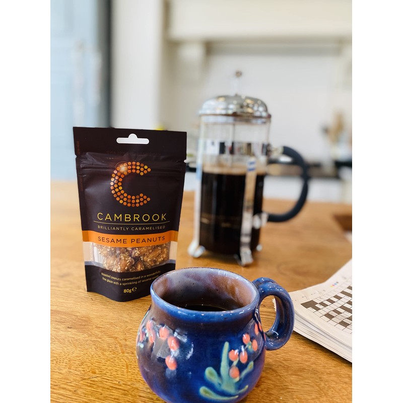 Cambrook - Caramelised Sesame Peanuts, 80g Bags, Pack of 9