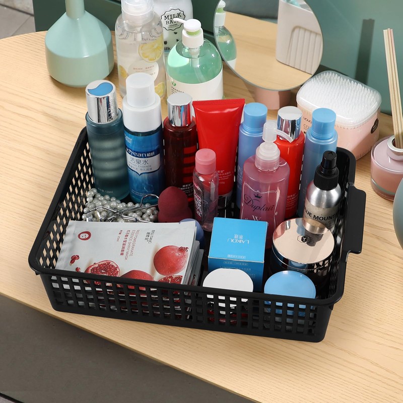 Ionoloy 6-Pack Plastic Paper Storage Basket Tray, Desktop Organizer Baskets,