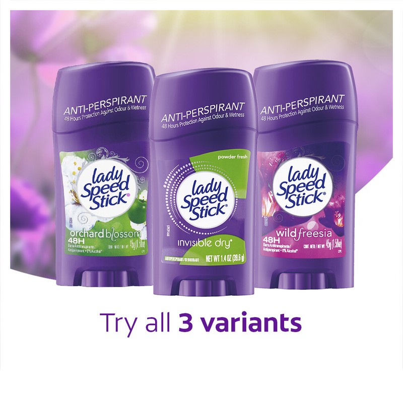 Lady Speed Stick Wild Freesia Deodorant 45g x4 Anti-Perspirant Deodorant
