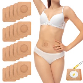 COMNICO 20PCS Castor Oil Pack Wrap, No Washing Self-Adhesive Cotton Castor Oil Patches 2.75"x2.75" Circle Disposable Anti Oil Leak Design for Women Men Kids (Oil Not Included)