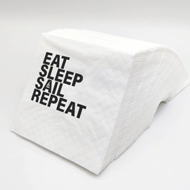 SharkBliss Sailing Quotes Cocktail Napkins, 100 Pack Eat Sleep Sail Repeat Disposable Beverage Bar Paper Cocktail Napkins For Party 2-Ply, 5x5" (Eat Sleep Sail Repeat)