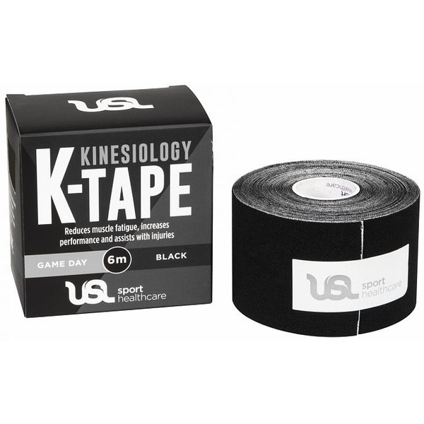 USL Sport Game Day Kinesiology KTape 5cm x 6m - BLACK - Pack of 10