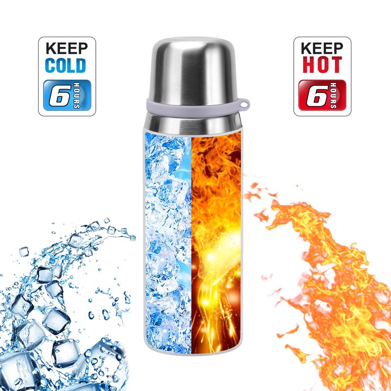 Stainless Steel Flask with Cup 700ml/23.6oz Vacuum Insulated Thermo Bottle
