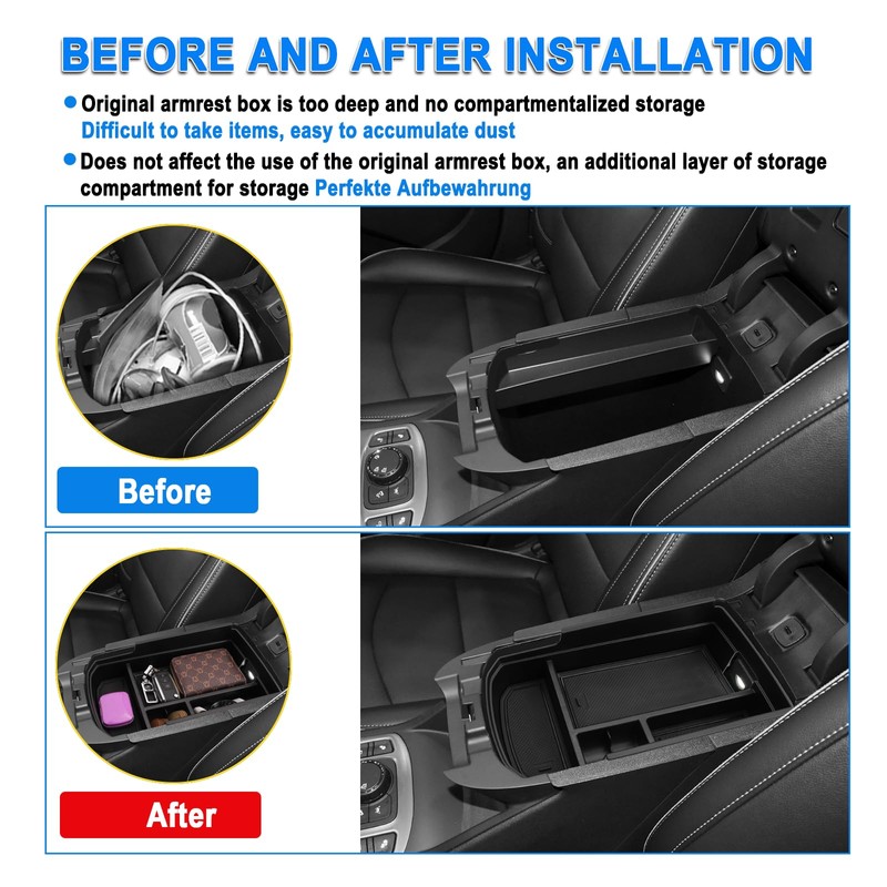 SHAOHAO 2024 GMC Terrain Center Console Organizer for 2018-2024 GMC