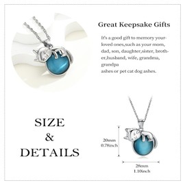 QGJNSGC Urn Necklace for Women Cat Moon Urn Jewelry for Ashes Stainless Steel Pendant Cat Cremation Ash Necklace Keepsake Loved One Memorial Gift, Stainless Steel